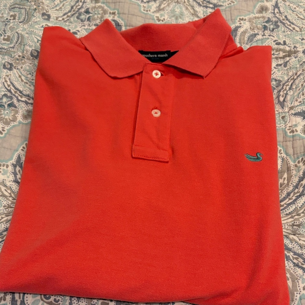 Men's coral  Southern Marsh Polo Shirt
